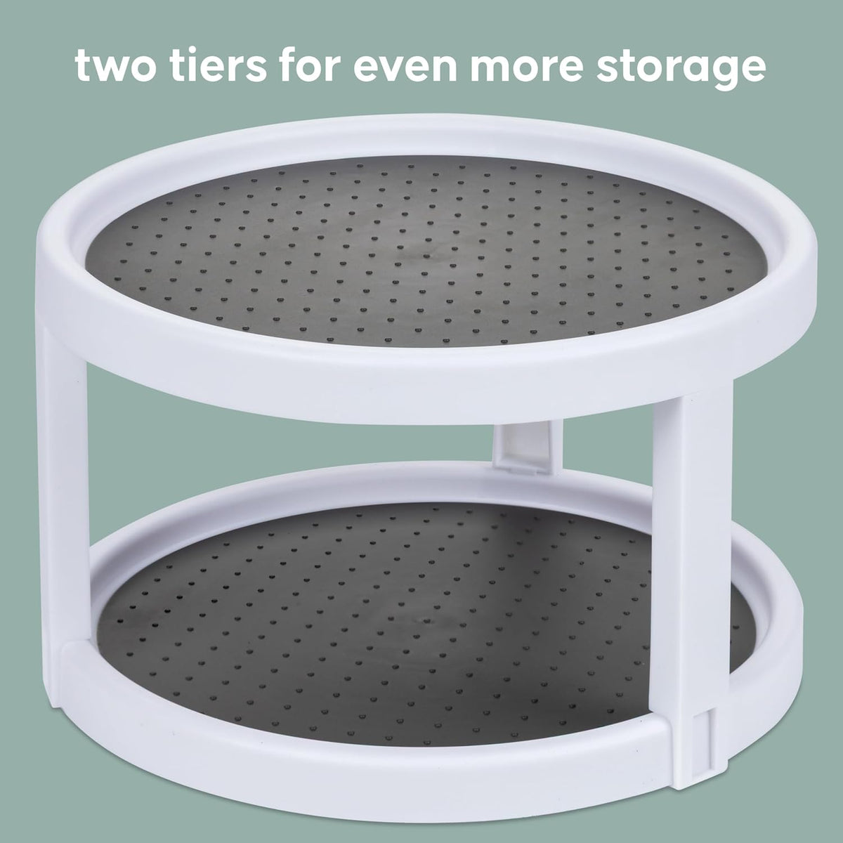 Compact Lazy Susan Organizer, Fridge or Cabinet Turntable Shelf Storage for Kitchen and Pantry Items, Great for Spices or Condiments, Clear and Sturdy with Full Spin, 9 x 9 x 3.4 inches