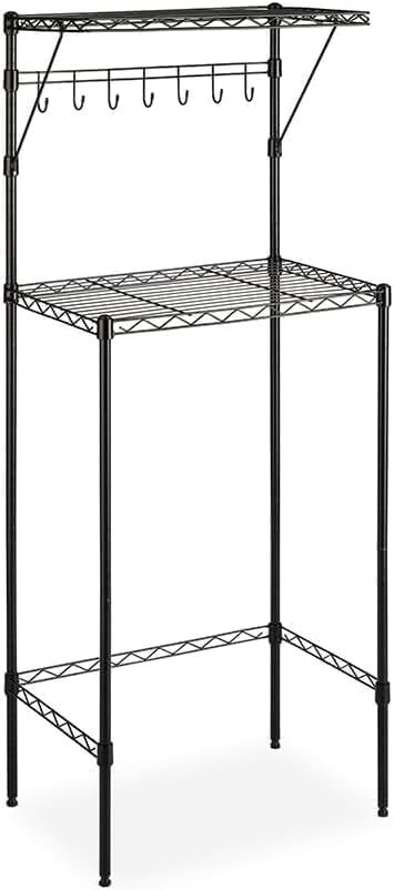 2-Tier Mini Fridge and Microwave Storage Shelf,Adjustable Height Metal Small Refrigerator Stand,110 lbs Capacity per Shelf, Max 220 lbs Total for Kitchen, Office, and Dorms,24" L x 18" D x 52" H