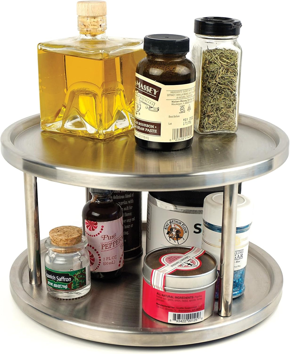 Endurance TURN-1 Turntable Lazy Susan, Stainless Steel, 10.5" | Handy in Cabinet, Refrigerator or on Counters | Organize Spices, Canned Foods, Pots, Pans, Dinnerware, 10.5 Inch