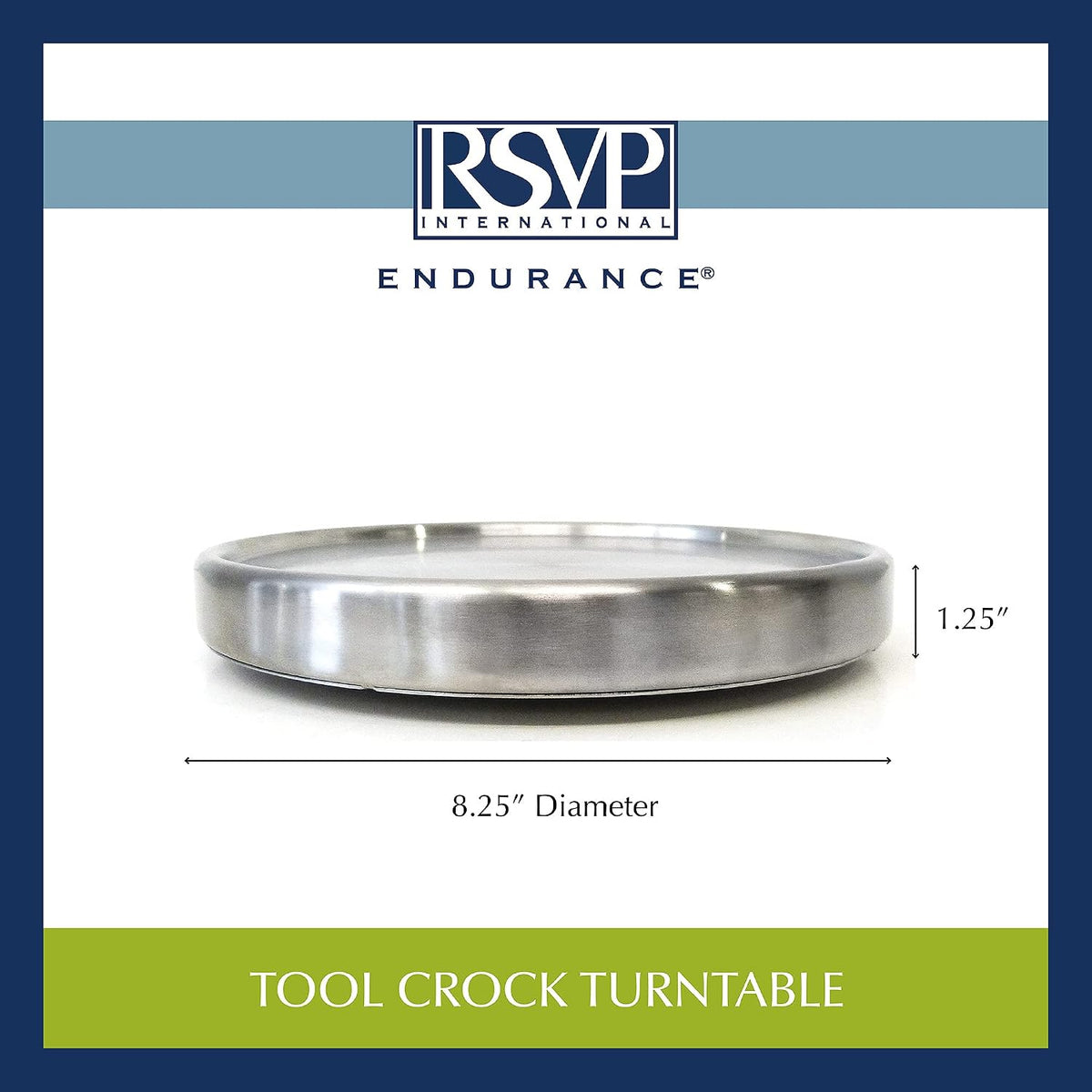 Endurance TURN-1 Turntable Lazy Susan, Stainless Steel, 10.5" | Handy in Cabinet, Refrigerator or on Counters | Organize Spices, Canned Foods, Pots, Pans, Dinnerware, 10.5 Inch