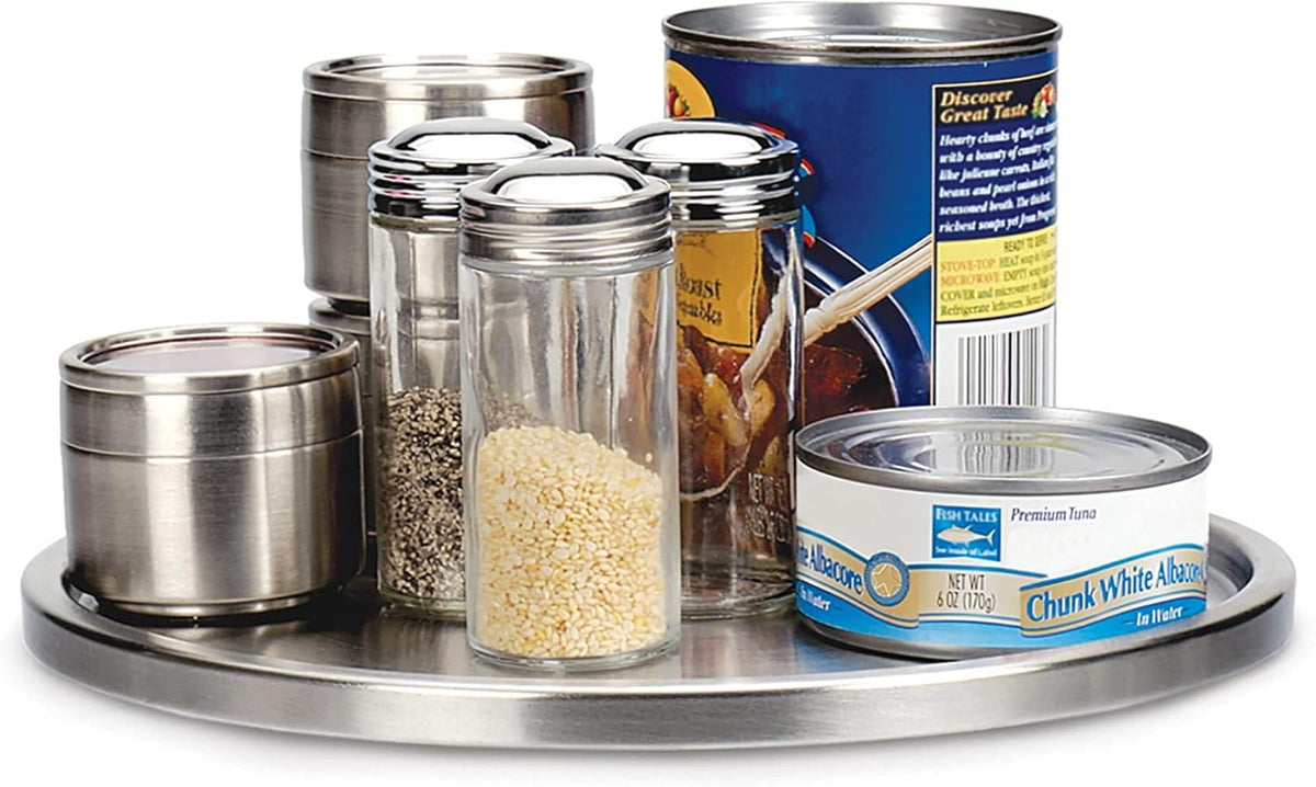 Endurance TURN-1 Turntable Lazy Susan, Stainless Steel, 10.5" | Handy in Cabinet, Refrigerator or on Counters | Organize Spices, Canned Foods, Pots, Pans, Dinnerware, 10.5 Inch