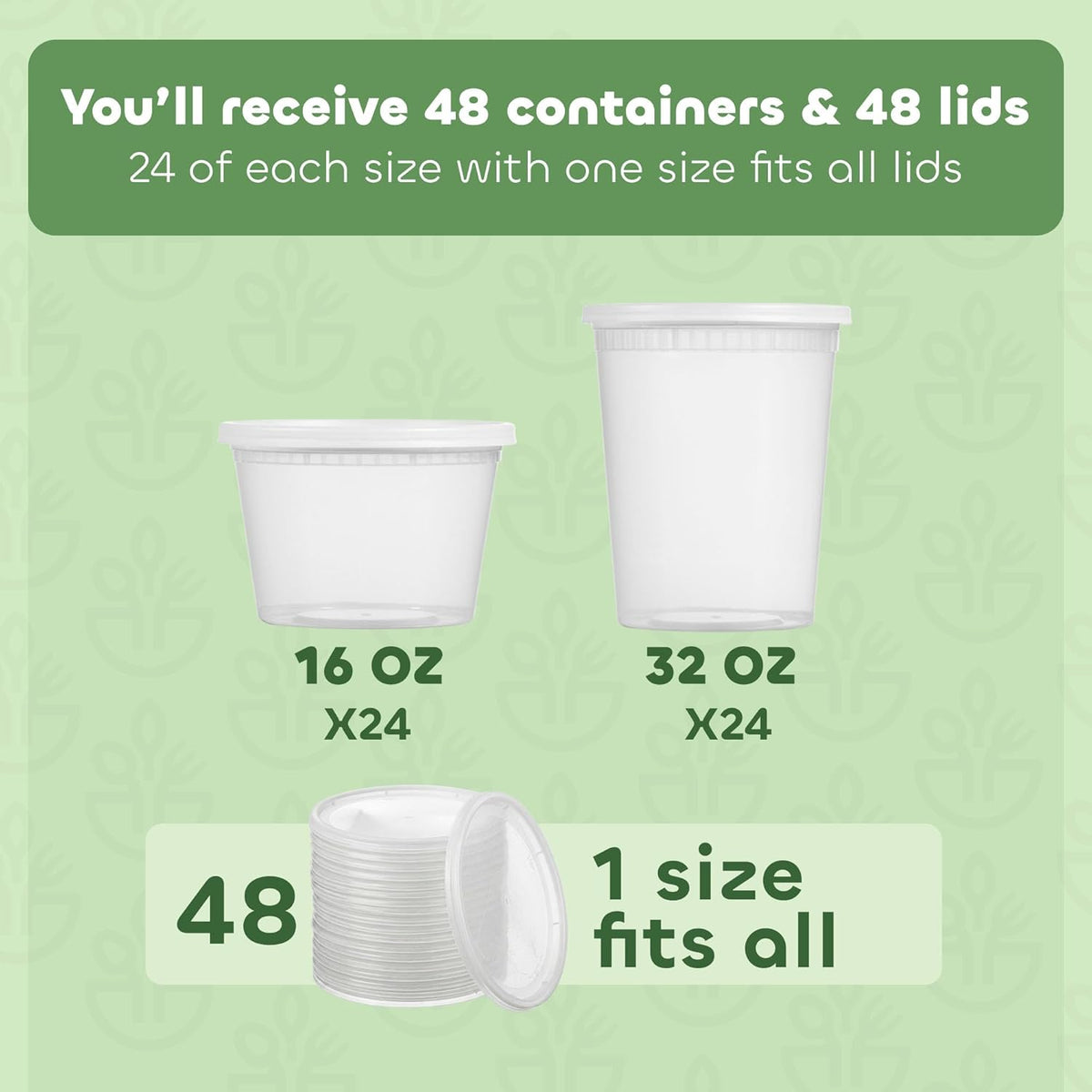 Plastic Deli Containers with Lids - 16oz Pint & 32oz Quart | Leak Proof, Microwaveable, Dishwasher & Freezer Safe - Plastic Food Storage, Meal Prep, Restaurant & Soup Containers