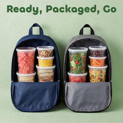 Plastic Deli Containers with Lids - 16oz Pint & 32oz Quart | Leak Proof, Microwaveable, Dishwasher & Freezer Safe - Plastic Food Storage, Meal Prep, Restaurant & Soup Containers