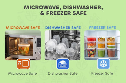 Plastic Deli Containers with Lids - 16oz Pint & 32oz Quart | Leak Proof, Microwaveable, Dishwasher & Freezer Safe - Plastic Food Storage, Meal Prep, Restaurant & Soup Containers