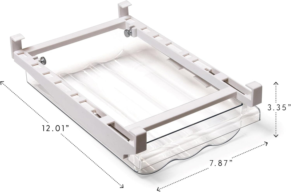 Pull-out Fridge Organizer | THE HANGER COLLECTION | Fridge Drawer Organizer with 2 Dividers | Clear Pantry Drawer Organizers | Shelf Holder Storage Drawers for Fruits, Veggies & Drinks