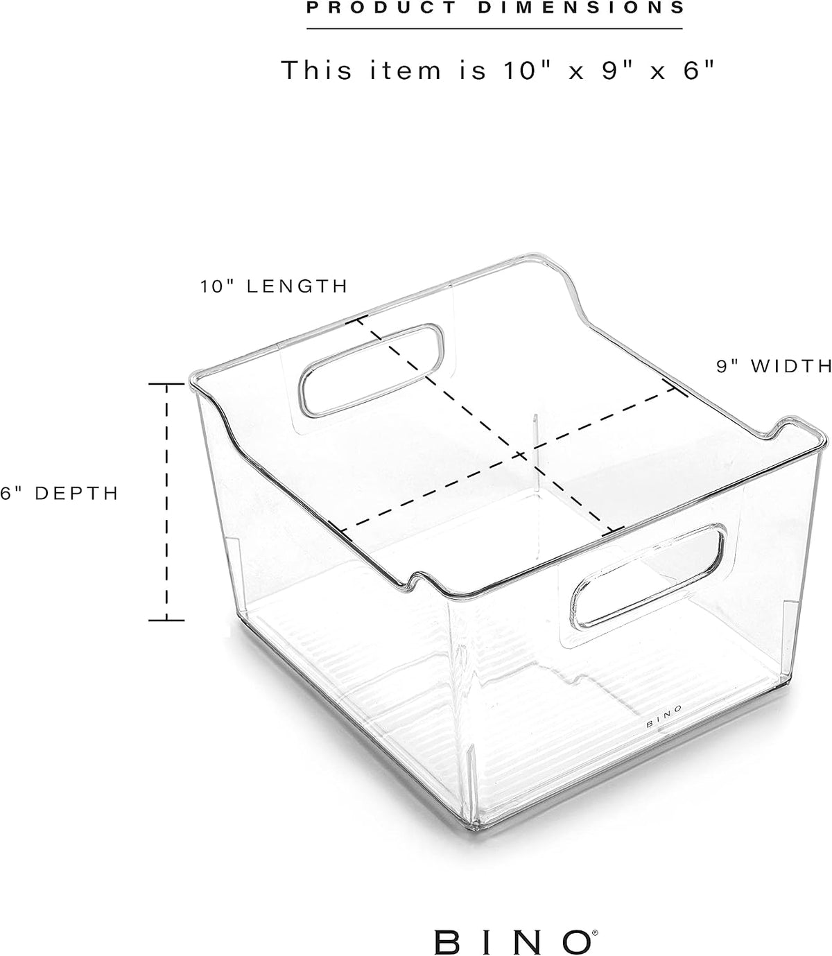 The Lodge Collection | Plastic Storage Bins - 2 Pack | Multi-Use Organizer With Built-In Handles | BPA-Free | for Pantry, Home, Fridge, and Freezer Organization