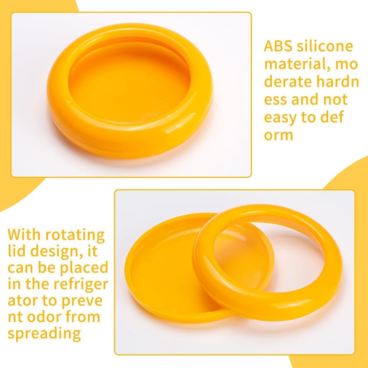 Lemon Saver, Fruit and Vegetable Storage, Reusable Silicone Fresh Food Savers, Keeper Sealing Box Fresh Bowls for Refrigerators, for Avocados, Tomatoes, Apples, Garlic, Onions(Lemon)