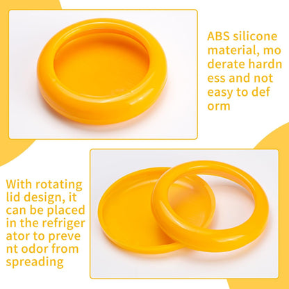 Lemon Saver, Fruit and Vegetable Storage, Reusable Silicone Fresh Food Savers, Keeper Sealing Box Fresh Bowls for Refrigerators, for Avocados, Tomatoes, Apples, Garlic, Onions(Lemon)