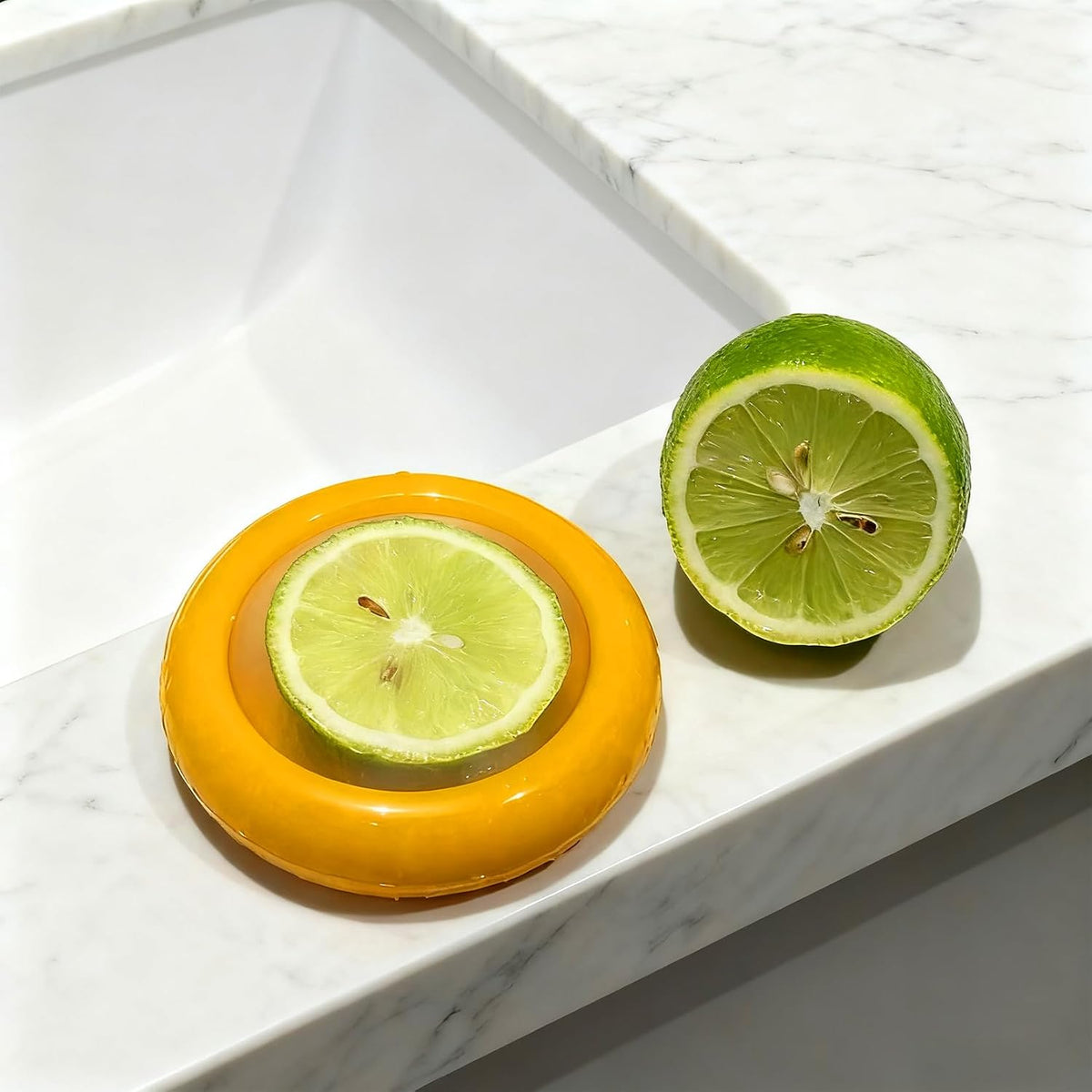 Lemon Saver, Fruit and Vegetable Storage, Reusable Silicone Fresh Food Savers, Keeper Sealing Box Fresh Bowls for Refrigerators, for Avocados, Tomatoes, Apples, Garlic, Onions(Lemon)
