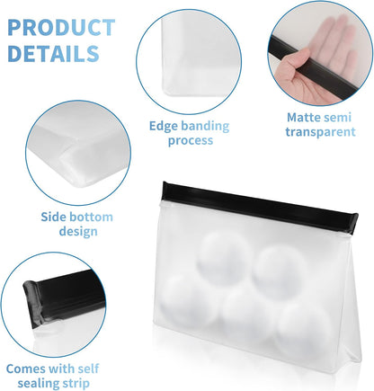 6 Pcs Reusable Ice Storage Bag with Secure Zip, 10 x 7.28 x 2.17 in, Freezer Bags Clear Ice Cube Storage Bag Freezer Storage Bags Ices Holder for Ice and Food Storage, RV & Cooler Storage.