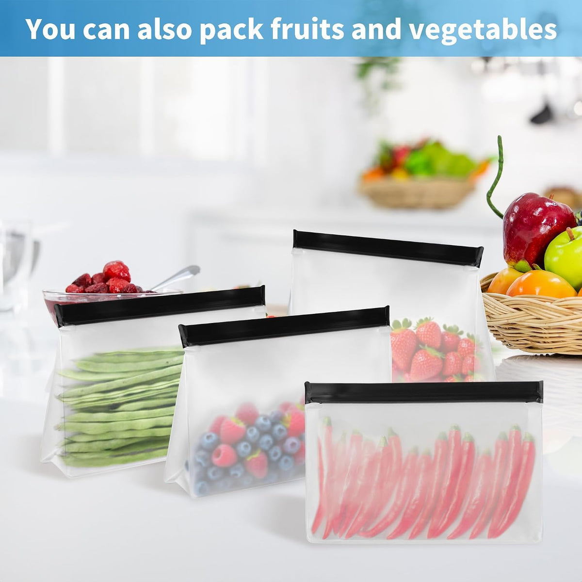 6 Pcs Reusable Ice Storage Bag with Secure Zip, 10 x 7.28 x 2.17 in, Freezer Bags Clear Ice Cube Storage Bag Freezer Storage Bags Ices Holder for Ice and Food Storage, RV & Cooler Storage.