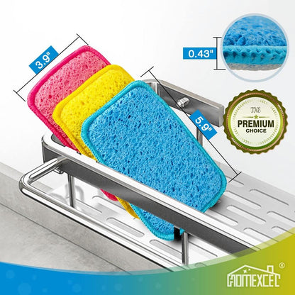 12 Pack Scrub & Wipe Cloths, Scrub Sponges with Non-Scratch Wire Dishwashing Rag for Kitchen, All-Purpose Cloth for Dishes, Pots, Pans, Non-Stick Cookware, Countertops (Blue)