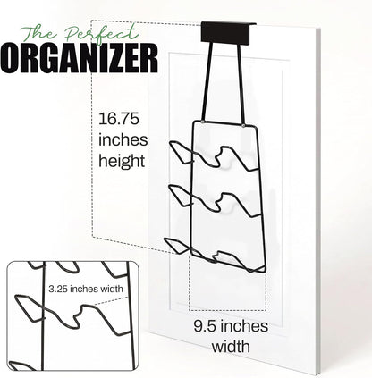 6-Slot Pot Lid Organizer, Cabinet Door or Wall Rack, White, 1-Pack | Six slots organize glass and metal pot or pan lids; mount on a cabinet door or pantry wall to maximize kitchen storage.