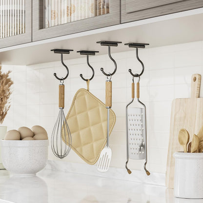 Banana Hook Under Cabinet Adhesive, Under Counter Banana Hanger, Black