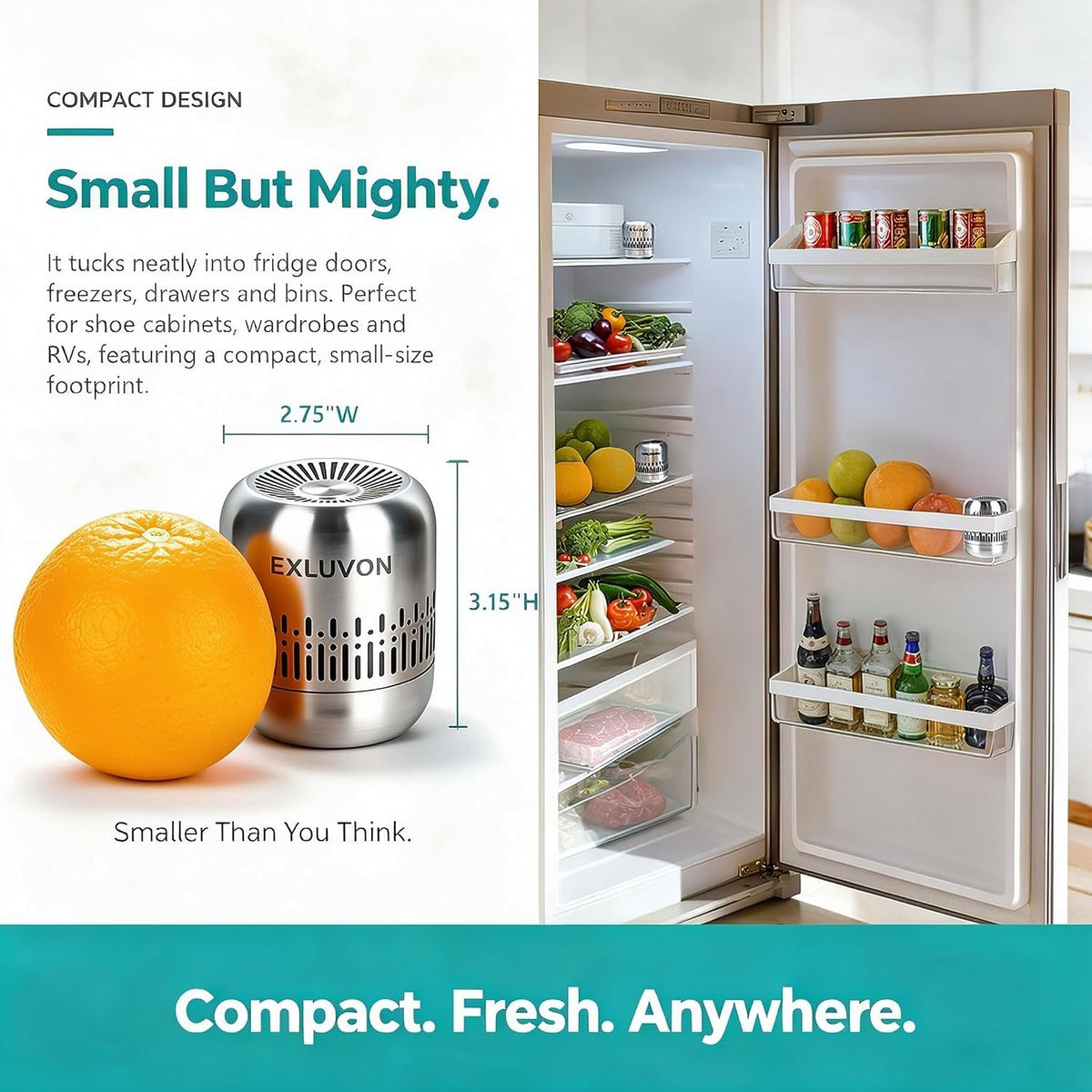 Refrigerator Deodorizer, Up to 10 years, Freezer Odor Eliminator