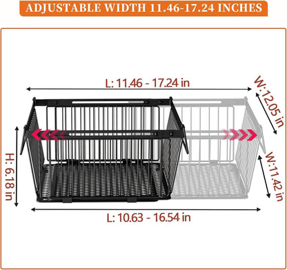 Large Freezer Organizer Bins，Upgraded Bottom Leak-Proof net，Fit 10 to 20 Cu.Ft Deep Freezer，4Pack， Expandable Stackable Chest Freezer Organizer Bins , for Fridge, Deep Freezer, Cabinet