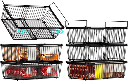 Large Freezer Organizer Bins，Upgraded Bottom Leak-Proof net，Fit 10 to 20 Cu.Ft Deep Freezer，4Pack， Expandable Stackable Chest Freezer Organizer Bins , for Fridge, Deep Freezer, Cabinet