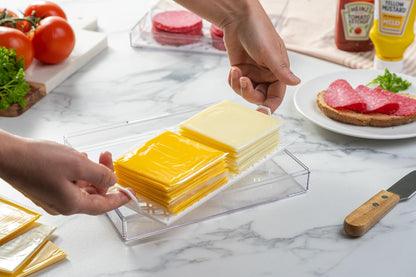 Deli Meat Container for Refrigerator with Removable Tray - Airtight Keeper for Cold Cuts, Sliced Cheese, Ham, Turkey, Salami and Pepperoni, Hinged Lid, Dishwasher Safe, Made in USA