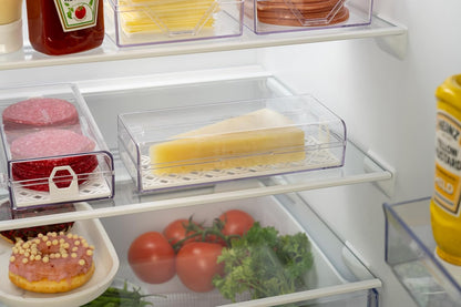 Deli Meat Container for Refrigerator with Removable Tray - Airtight Keeper for Cold Cuts, Sliced Cheese, Ham, Turkey, Salami and Pepperoni, Hinged Lid, Dishwasher Safe, Made in USA