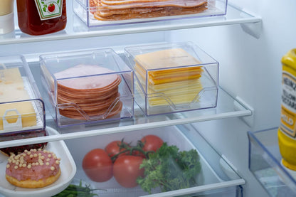 Deli Meat Container for Refrigerator with Removable Tray - Airtight Keeper for Cold Cuts, Sliced Cheese, Ham, Turkey, Salami and Pepperoni, Hinged Lid, Dishwasher Safe, Made in USA