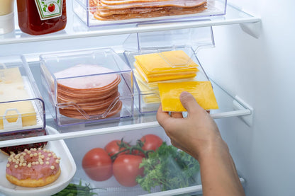 Deli Meat Container for Refrigerator with Removable Tray - Airtight Keeper for Cold Cuts, Sliced Cheese, Ham, Turkey, Salami and Pepperoni, Hinged Lid, Dishwasher Safe, Made in USA