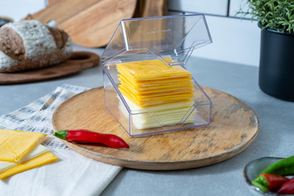 Deli Meat Container for Refrigerator with Removable Tray - Airtight Keeper for Cold Cuts, Sliced Cheese, Ham, Turkey, Salami and Pepperoni, Hinged Lid, Dishwasher Safe, Made in USA