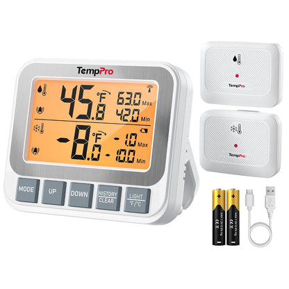 TempAir Wireless Freezer Fridge Thermometer with Alarm
