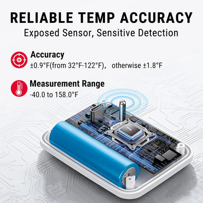 TempAir Wireless Freezer Fridge Thermometer with Alarm