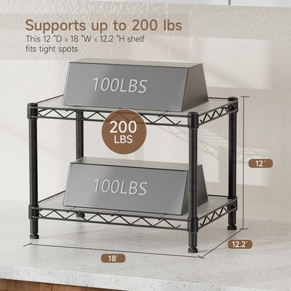 Small Shelves Storage Wire Metal Adjustable Shelf Unit with Wheels