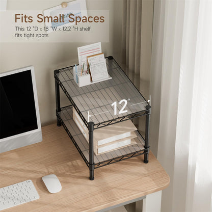 Small Shelves Storage Wire Metal Adjustable Shelf Unit with Wheels