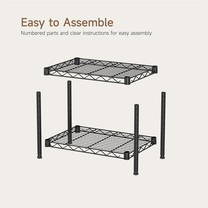 Small Shelves Storage Wire Metal Adjustable Shelf Unit with Wheels