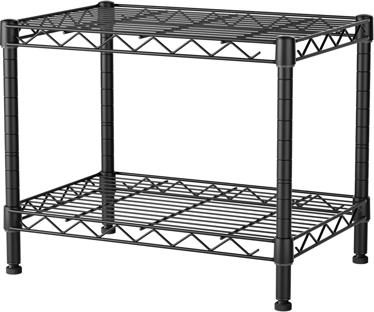 Small Shelves Storage Wire Metal Adjustable Shelf Unit with Wheels