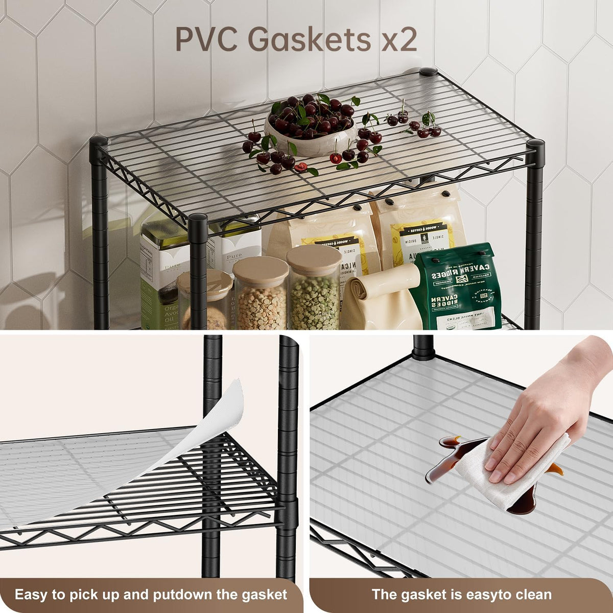Small Shelves Storage Wire Metal Adjustable Shelf Unit with Wheels
