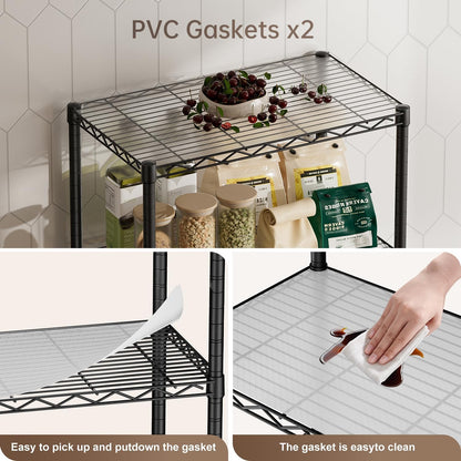 Small Shelves Storage Wire Metal Adjustable Shelf Unit with Wheels