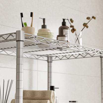 Small Shelves Storage Wire Metal Adjustable Shelf Unit with Wheels