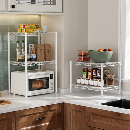 Small Shelves Storage Wire Metal Adjustable Shelf Unit with Wheels