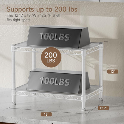 Small Shelves Storage Wire Metal Adjustable Shelf Unit with Wheels