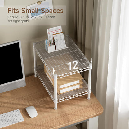 Small Shelves Storage Wire Metal Adjustable Shelf Unit with Wheels