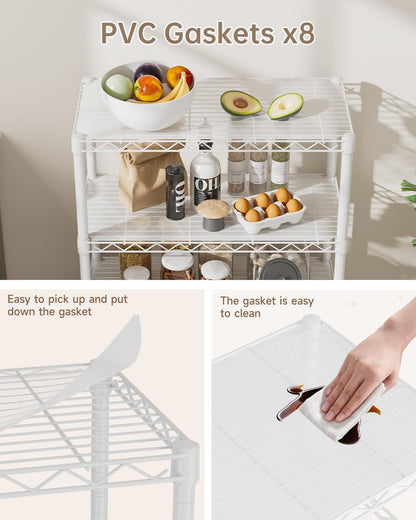 Small Shelves Storage Wire Metal Adjustable Shelf Unit with Wheels