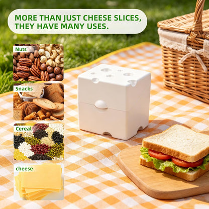 Storage Container for American Sliced Cheese, BPA-Free ABS Case Holds 24 | Durable plastic cheese container for refrigerator, organizes cheese on fridge shelves, keeps packs neat and easy to grab