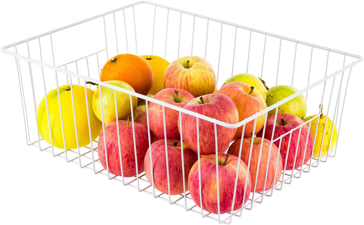 16inch Upright Freezer Organizer Baskets for 13-14,16-21 cu.ft Standup Freezer, Settle freezer chaos and reduce food waste effectively, Durable, Fully Use Space, Improve Air Circulate, Black, 4pcs