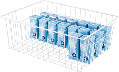 16inch Upright Freezer Organizer Baskets for 13-14,16-21 cu.ft Standup Freezer, Settle freezer chaos and reduce food waste effectively, Durable, Fully Use Space, Improve Air Circulate, Black, 4pcs