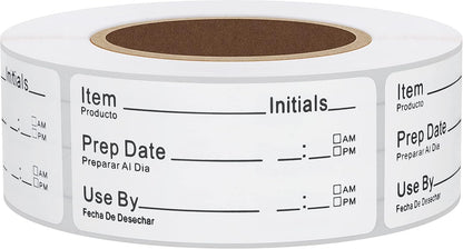 500pcs Freezer Labels for Food Storage Removable FIFO Use By Food Preparation Stickers Prep Date 1 x 2 Inch Labels (Red)