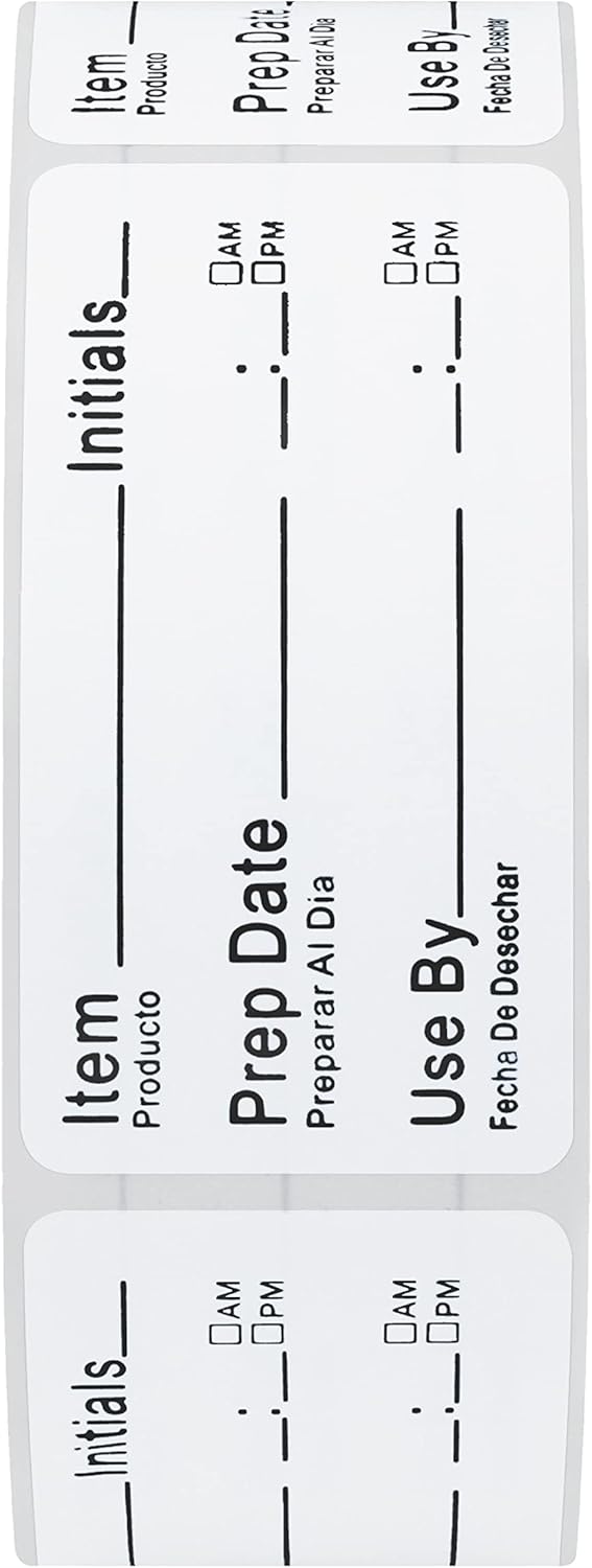 500pcs Freezer Labels for Food Storage Removable FIFO Use By Food Preparation Stickers Prep Date 1 x 2 Inch Labels (Red)