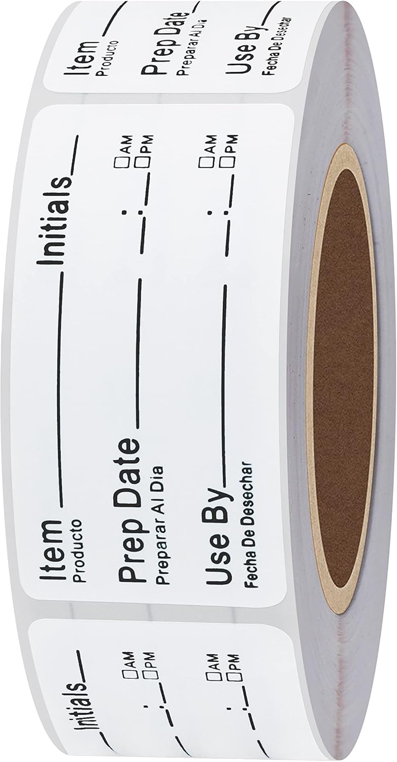 500pcs Freezer Labels for Food Storage Removable FIFO Use By Food Preparation Stickers Prep Date 1 x 2 Inch Labels (Red)