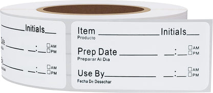 500pcs Freezer Labels for Food Storage Removable FIFO Use By Food Preparation Stickers Prep Date 1 x 2 Inch Labels (Red)