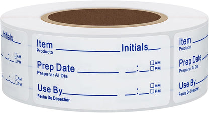 500pcs Freezer Labels for Food Storage Removable FIFO Use By Food Preparation Stickers Prep Date 1 x 2 Inch Labels (Red)