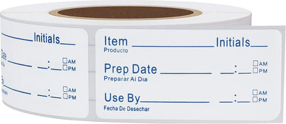 500pcs Freezer Labels for Food Storage Removable FIFO Use By Food Preparation Stickers Prep Date 1 x 2 Inch Labels (Red)