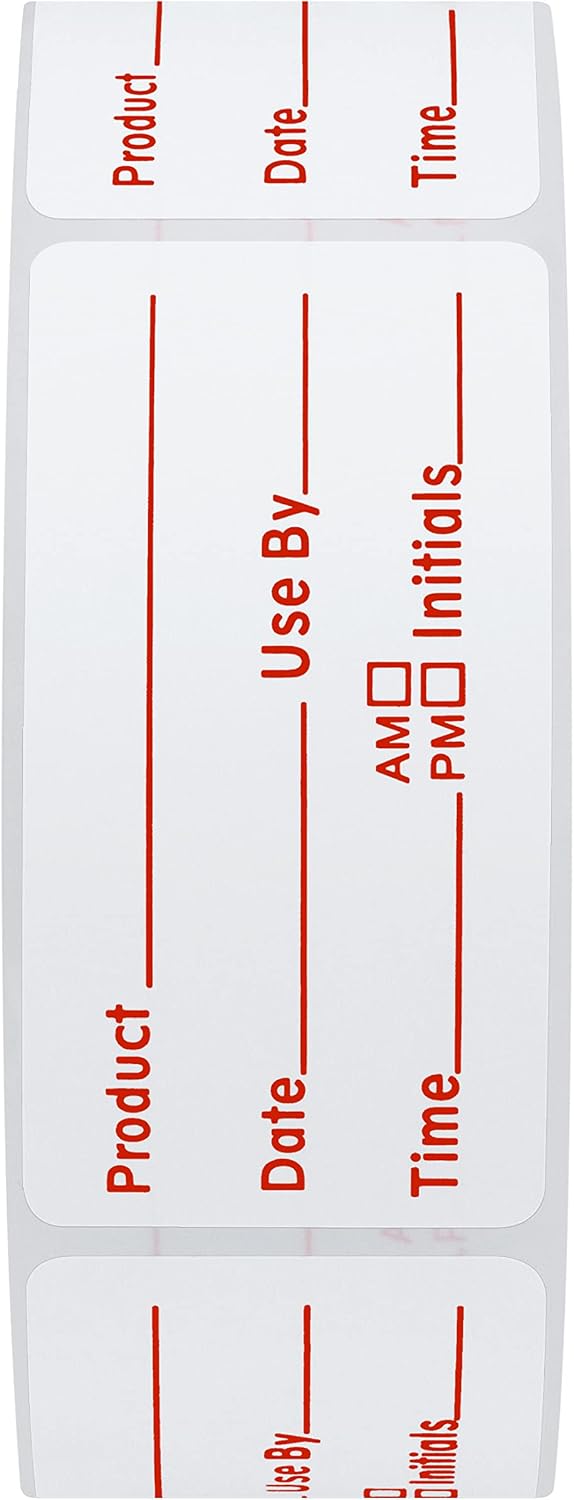 500pcs Freezer Labels for Food Storage Removable FIFO Use By Food Preparation Stickers Prep Date 1 x 2 Inch Labels (Red)