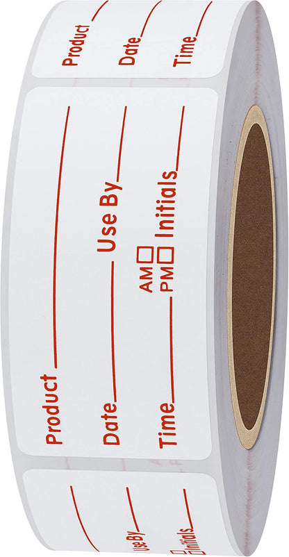 500pcs Freezer Labels for Food Storage Removable FIFO Use By Food Preparation Stickers Prep Date 1 x 2 Inch Labels (Red)